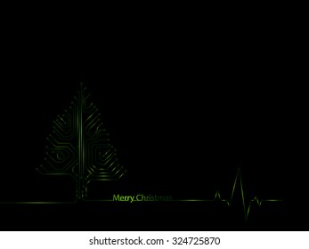 Abstract motherboard technology Christmas tree. Vector illustration.