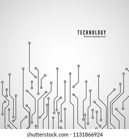 Abstract motherboard texture. Abstract technology circuit board circle background. Vector illustration 