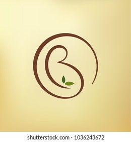 Abstract Motherhood logo. Letter 'B' as pregnant women. Vector image.