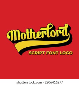 Abstract MOTHERLORD SCRIPT FONT logo design template