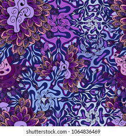 Abstract motif background. Seamless pattern. Ultrafashionable fabric pattern. Vector illustration.