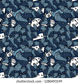 Abstract motif background. Vector illustration. Ultrafashionable fabric pattern.