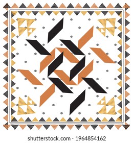 Abstract motif design with a box shape arranged into a square of three ethnic pattern styles.
can also be used for fabric or wallpaper motifs, scarf, hijab, home decor or others inspirational vector