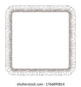 abstract motif frame box, border with retro or vintage style, delimiter with white isolated background.