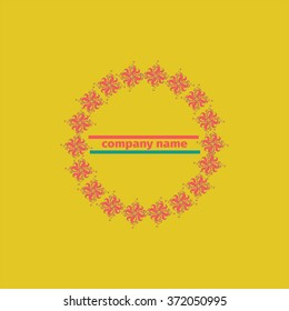 abstract motif with frame template for logotype for your company