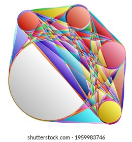 Abstract motif, mandala shape design element
