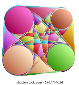 Abstract motif, mandala shape design element