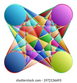 Abstract motif, mandala shape design element