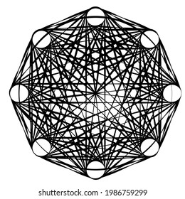 Abstract motif, mandala shape design element
