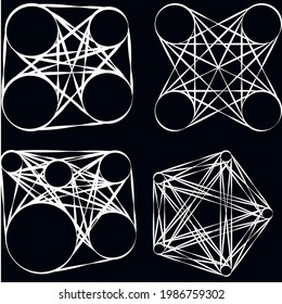 Abstract motif, mandala shape design element