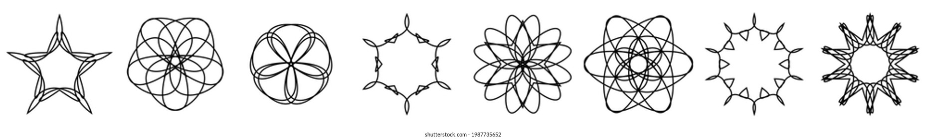 Abstract motif, mandala shape design element