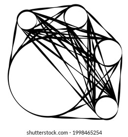 Abstract motif, mandala shape design element