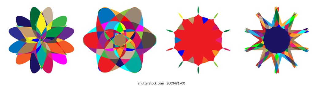 Abstract motif, mandala shape design element