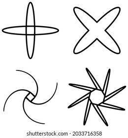 Abstract motif, mandala shape design element