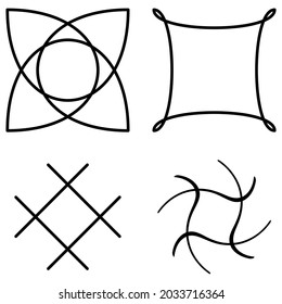 Abstract motif, mandala shape design element