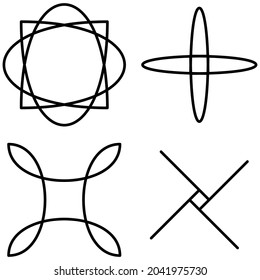 Abstract motif, mandala shape design element