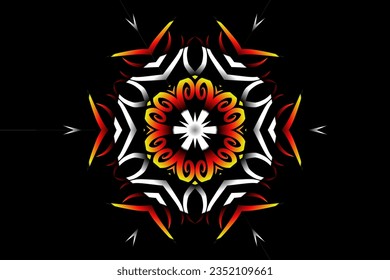 Abstract motif pattern batik ethnic dayak ornament background with beautiful gradient 