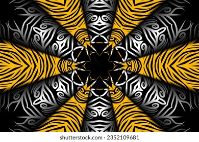 Abstract motif pattern batik ethnic dayak ornament background with beautiful gradient 
