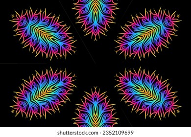 Abstract motif pattern batik ethnic dayak ornament background with beautiful gradient 
