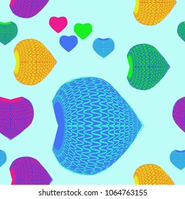 Abstract  motif pattern, hearts, waves, doodles.