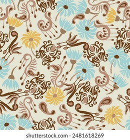 abstract motif pattern in vector suitable for fabric, background, motif, clothing, textile,etc
