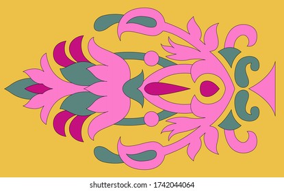 Abstract motif pattern with yellow background