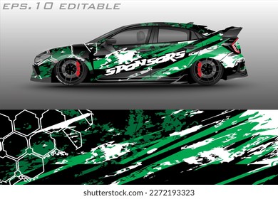 abstract motif sports car wrap livery design