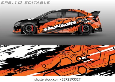 abstract motif sports car wrap livery design