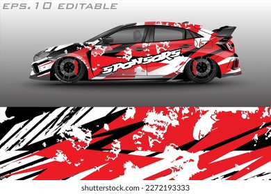 abstract motif sports car wrap livery design