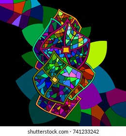 Abstract motif with squares