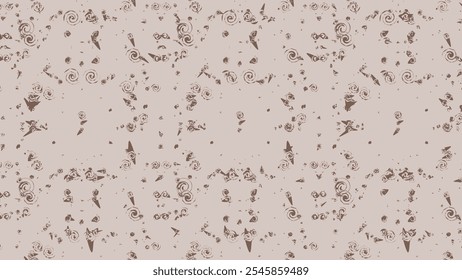 Abstract motifs on soft beige background. Abstract shapes resembling swirls and spirals. Organic and flowing form suggests natural elements. Perfect for digital backgrounds and graphic design.