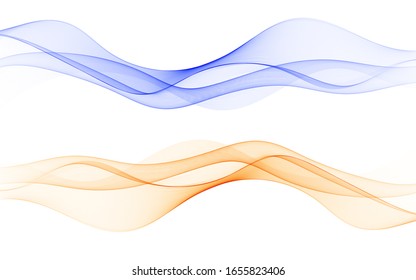 
Abstract motion background of elegant transparent waves. Blue, orange color. Eps 10 illustration vector