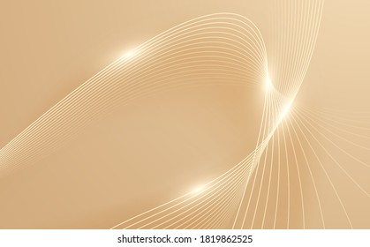 Resumen del fondo del movimiento. Líneas onduladas de oro futurista. Concepto gráfico para su diseño