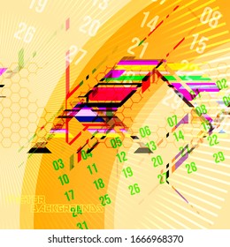 Abstract motion colors shapes on a yellow vector wallpaper backgrounds