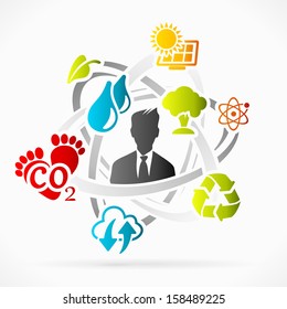 Abstract motion concept about ecology vector illustration 