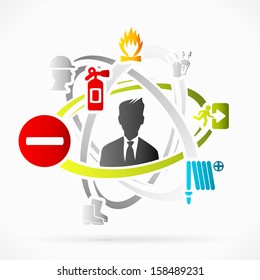 Abstract motion concept about safety vector illustration 