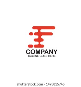 Abstract motion F letter initial logo design template. Fast speed motion design