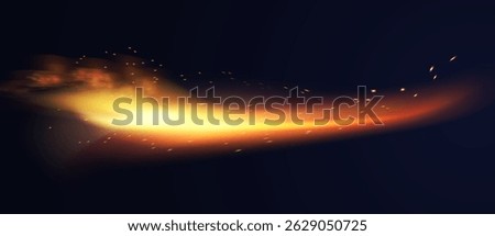 Abstract motion fire light effect. Coal-fired forge. Abstract transparent beam