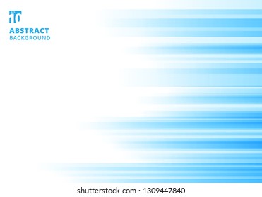 Abstract motion geometric shiny bright blue overlapping technology concept on white background with copy space. Vector illustration