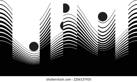 Abstract motion graphic design background . Dot and horizontal lines  . Transition shapes . Movement composition . Vector illustration