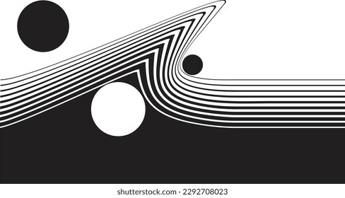 Resumen del fondo de diseño gráfico de movimiento. Líneas horizontales y de puntos. Formas de transición. Composición del movimiento. Ilustración del vector