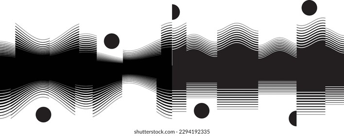 Abstract motion graphic design background . Dot and horizontal lines  . Transition shapes . Movement composition . Vector illustration