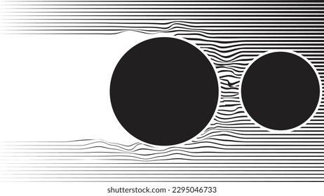 Abstract motion graphic design background . Dot and horizontal lines  . Transition shapes . Movement composition . Vector illustration