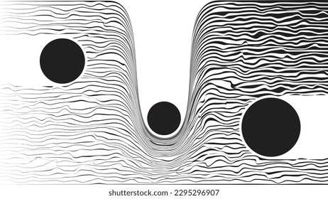 Abstract motion graphic design background . Dot and horizontal lines  . Transition shapes . Movement composition . Vector illustration