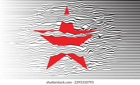 Abstract motion graphic design background . Star and horizontal lines  . Transition shapes . Movement composition . Vector illustration