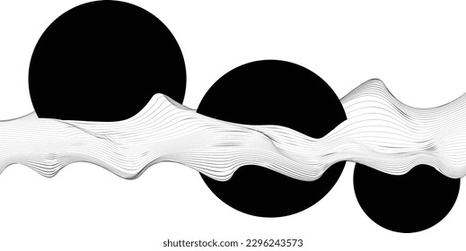 Abstract motion graphic design background . Dot and horizontal lines  . Transition shapes . Movement composition . Vector illustration