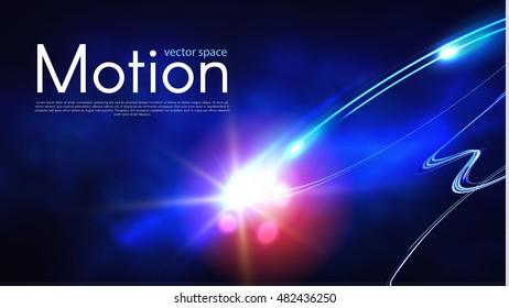 Abstract Motion Light Background. Magic Neon Light. Shining Laser Line Space. Colorful Waves. Vector illustration