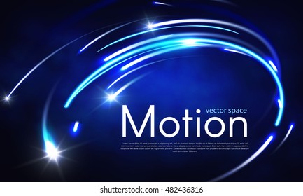 Abstract Motion Light Background. Magic Neon Light. Shining Laser Line Space. Colorful Waves. Vector illustration