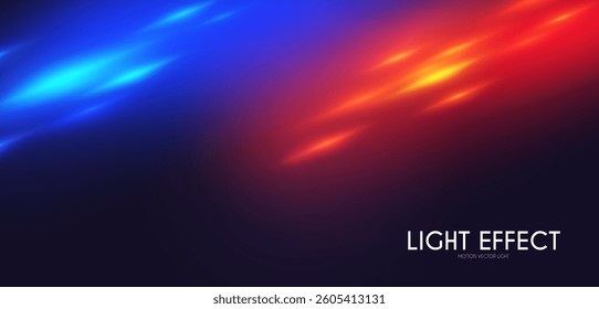 Abstract motion light effect. Energy power design. Blue and gold, red light