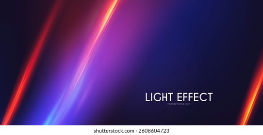Abstract motion light effect. Energy power design. Blue and gold, red light